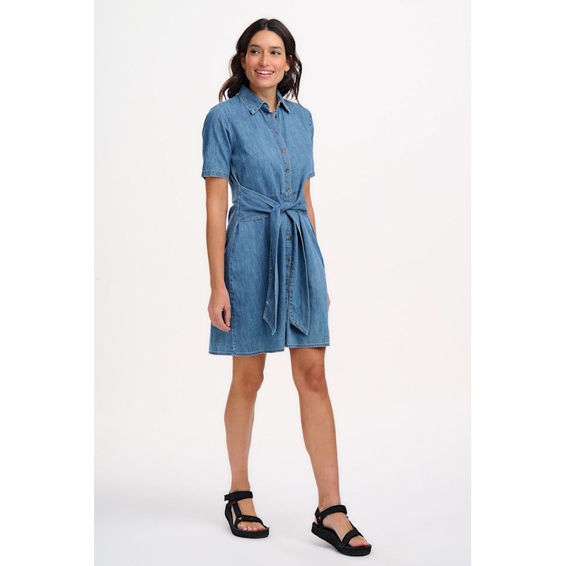 Thumbnail of Talitha Mini Shirt Dress Mid Blue Denim image