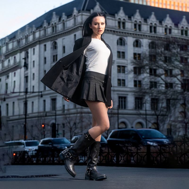 Thumbnail of Tall Biker Gray Boots image