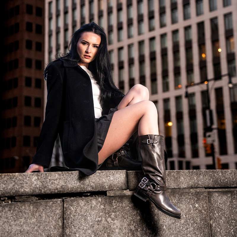 Thumbnail of Tall Biker Gray Boots image