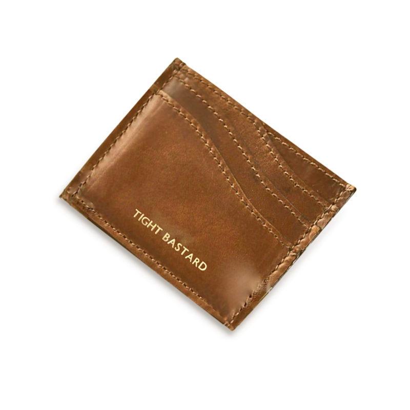 Thumbnail of Tan Leather Wave Card Holder - Tight Bastard image