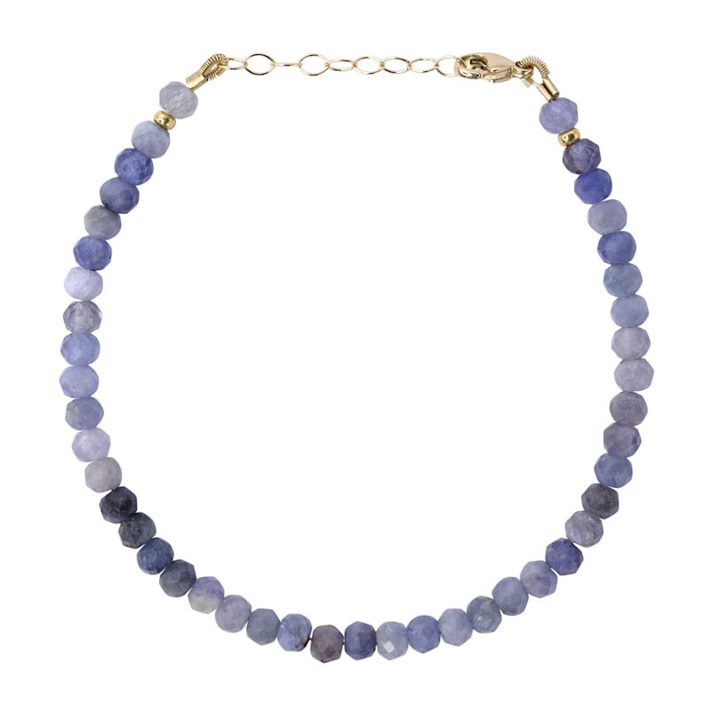 Thumbnail of Birthstone December Tanzanite Gold Bead Bracelet image