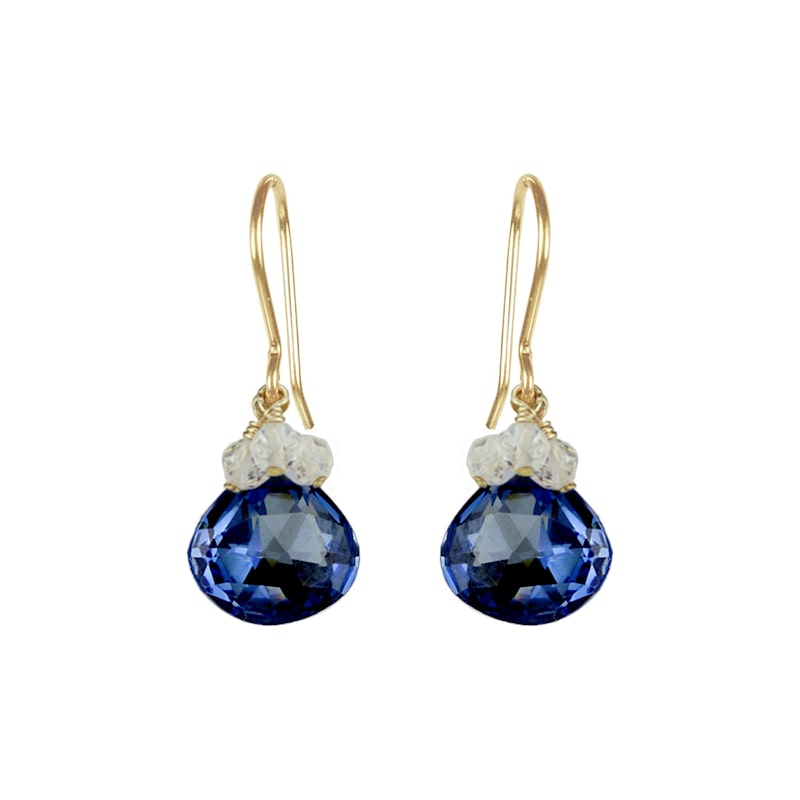 Thumbnail of Tanzanite Colour Zircon Drop Earrings image