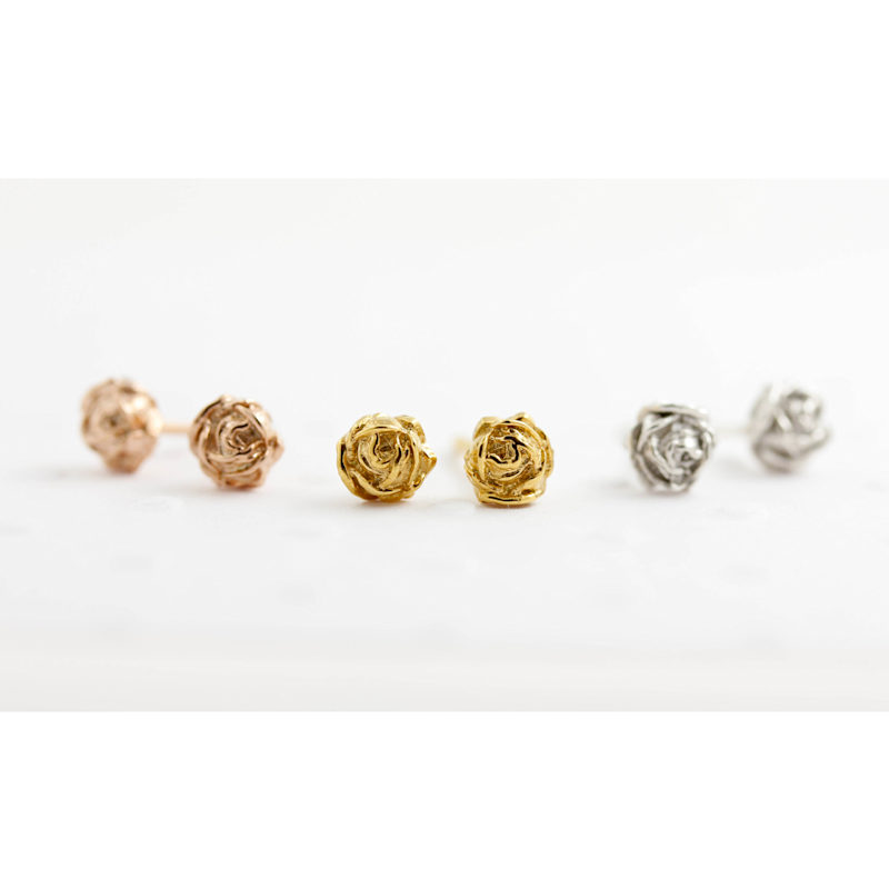 Thumbnail of Tiny Rose Stud Earrings Gold image