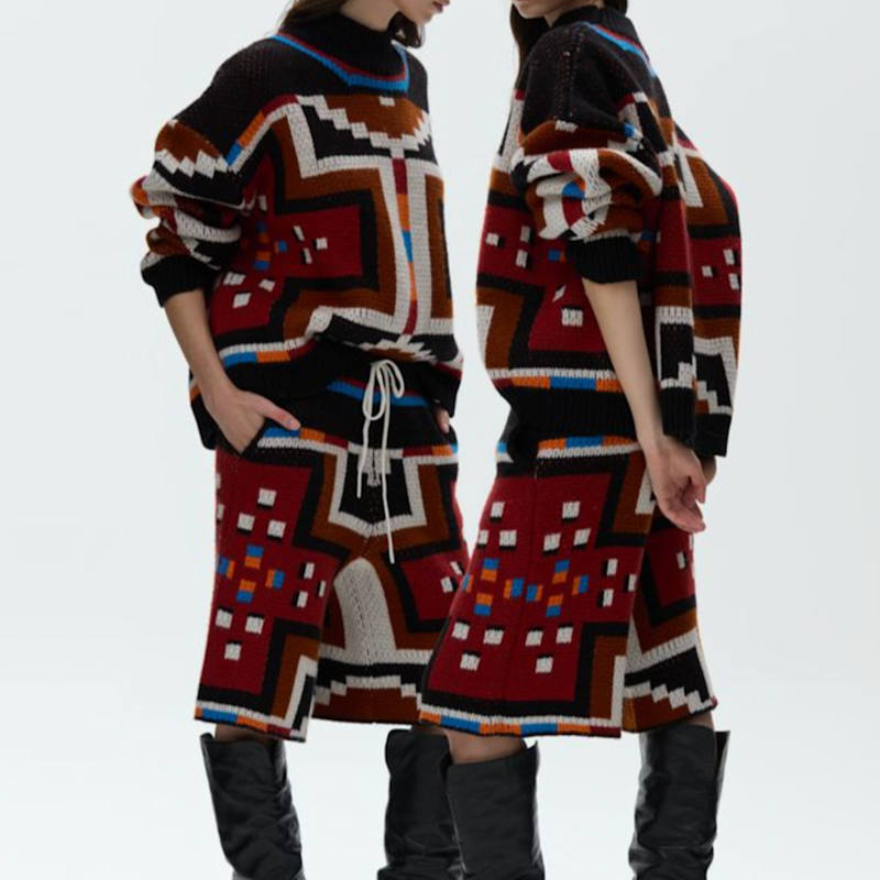 Thumbnail of Multi-Color Graphic Pattern Knit Shorts image