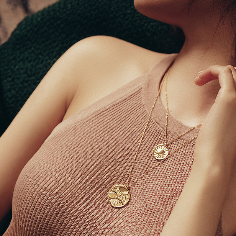 Thumbnail of Tarot The Sun Sunflower Layered Necklaces image