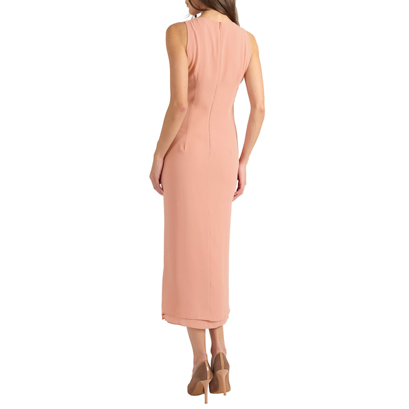 Thumbnail of Tate Sleeveless Midi Dress With Asymmetric Ruffle Panels image