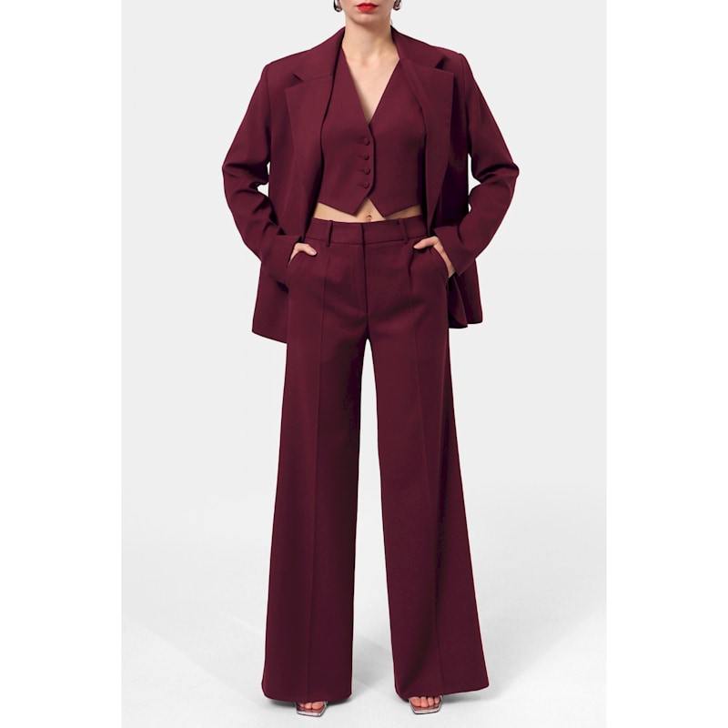 Thumbnail of Tatiana Burgundy Wine Oversized Blazer image