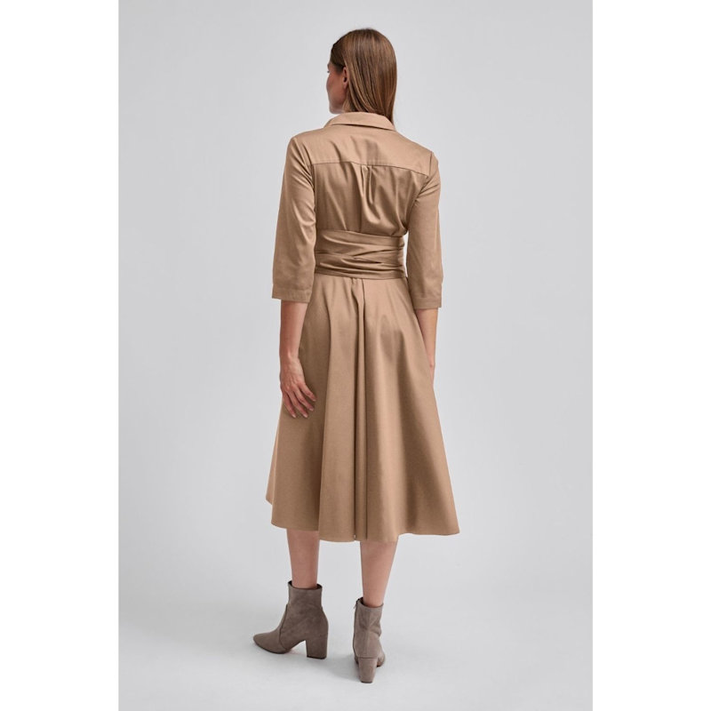 Thumbnail of Taupe Shirt Dress With Tie Belt image