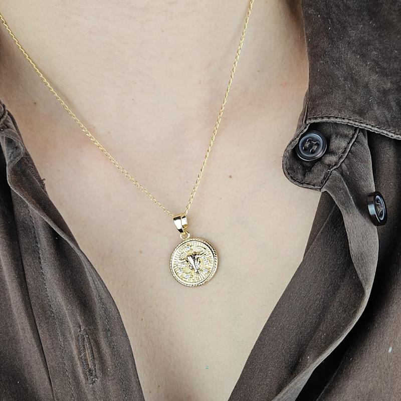 Thumbnail of Taurus Gold Plated Zodiac Astrology Pendant Charm Necklace image