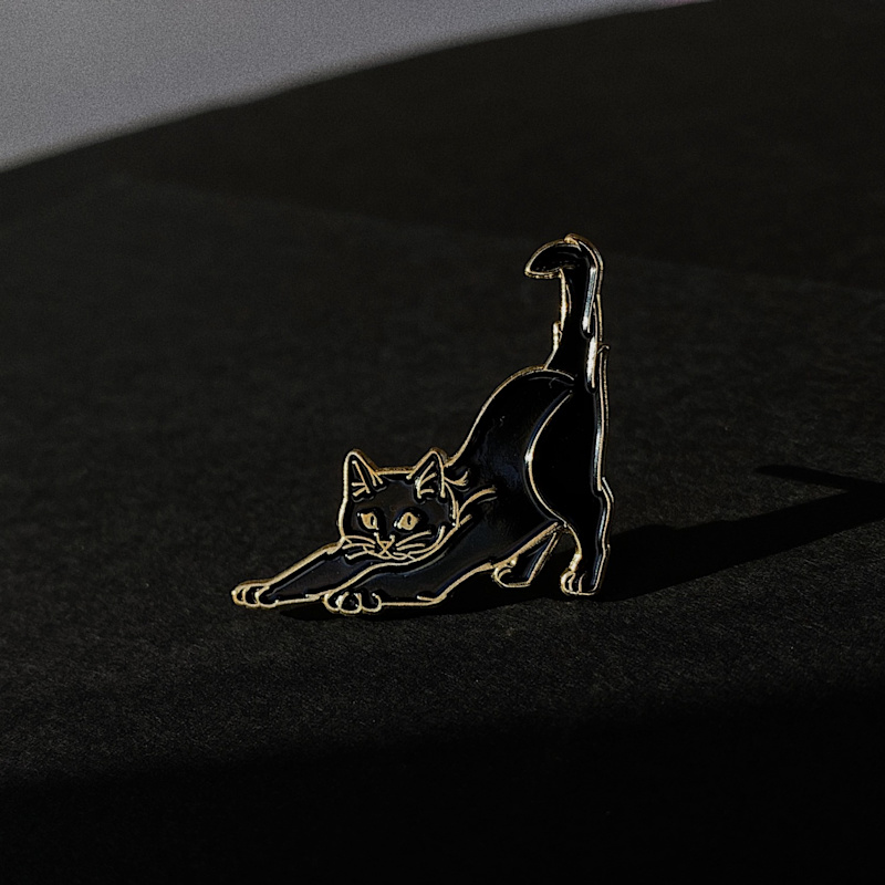 Thumbnail of Enamel Pin Stretching Cat image