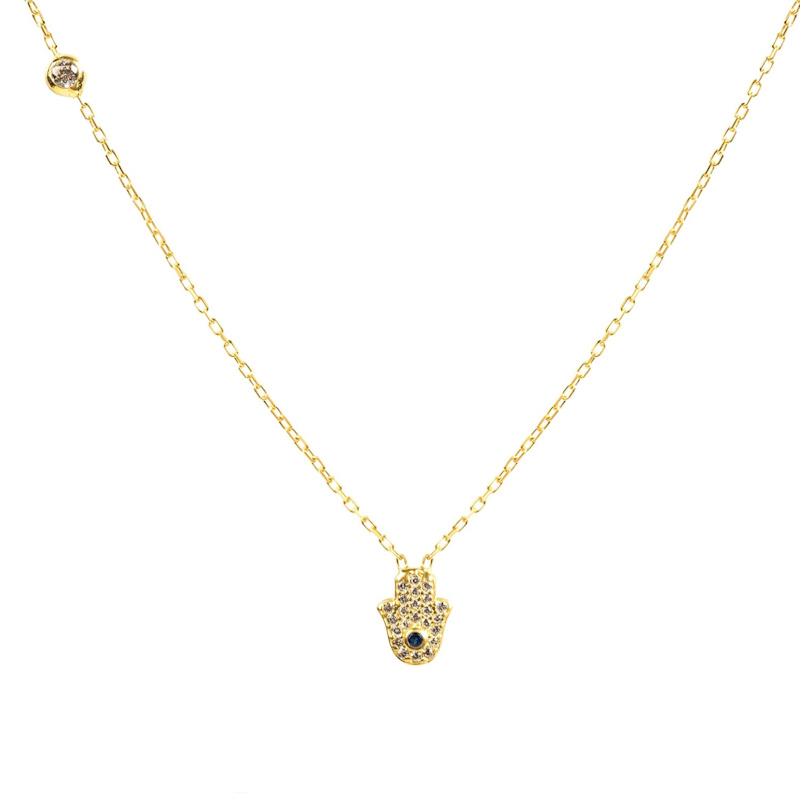 Thumbnail of Hamsa Hand Necklace Gold image