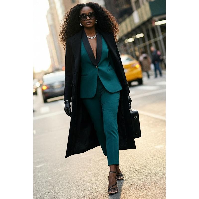 Thumbnail of Women’S Rebellious Stretch Blazer - Teal Blue Green image