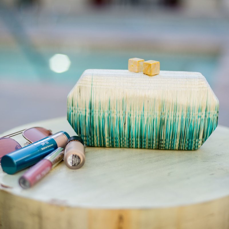 Thumbnail of Sarsuela Handwoven Clutch Teal image