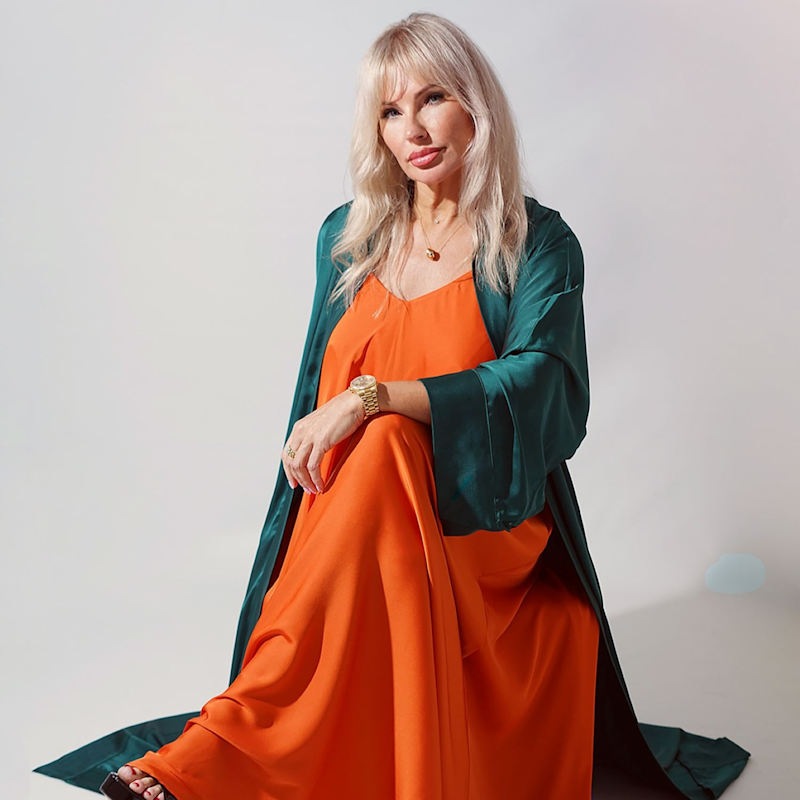 Thumbnail of Deep Green Satin Long Abaya Kaftan image