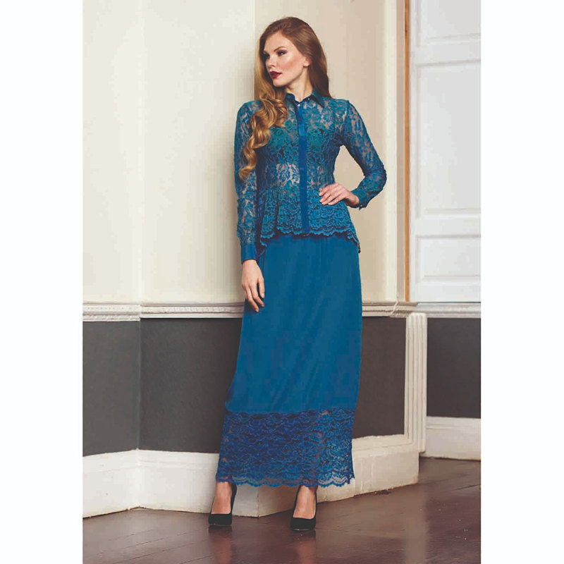Thumbnail of Teal Silk Maxi Skirt image