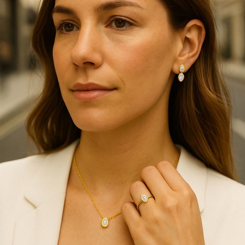 Thumbnail of Teardrop Diamond Stud Earrings image