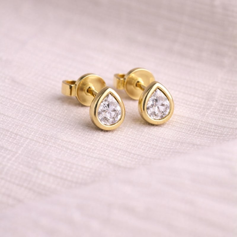 Thumbnail of Teardrop Diamond Stud Earrings image