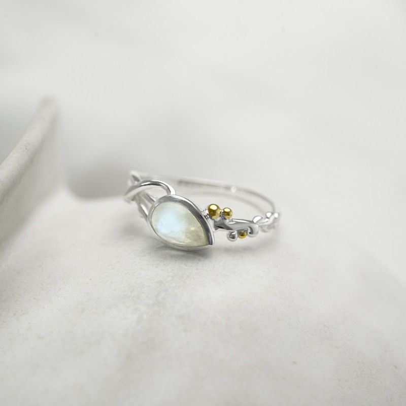 Thumbnail of Teardrop Rainbow Moonstone Ring image