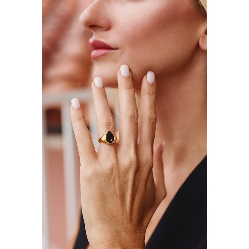 Thumbnail of Teardrop Ring - Black image