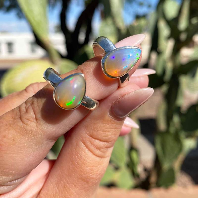 Thumbnail of Teardrop Welo Opal Gemstone Ring image