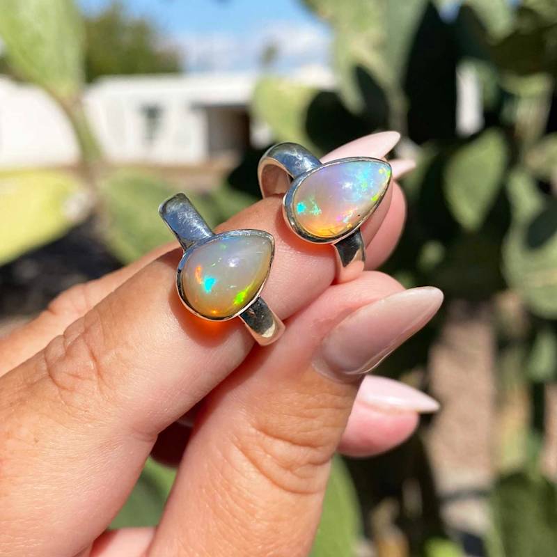 Thumbnail of Teardrop Welo Opal Gemstone Ring image