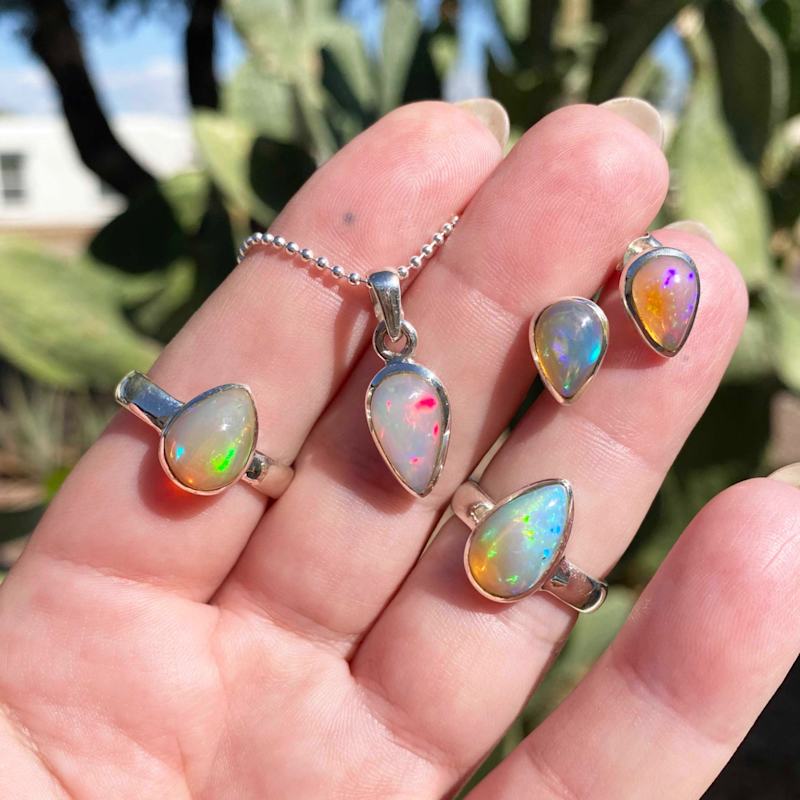Thumbnail of Teardrop Welo Opal Gemstone Ring image