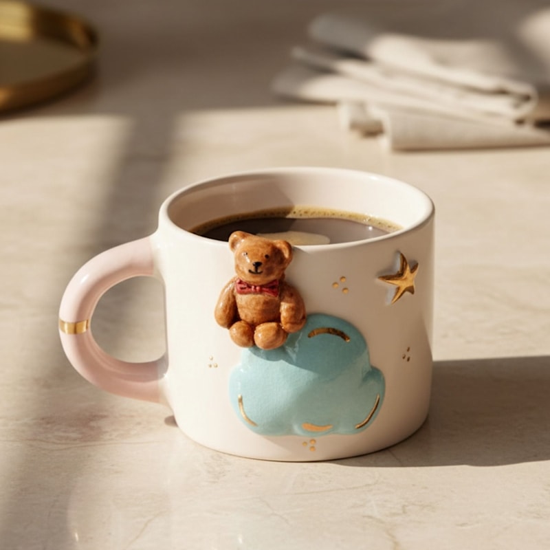 Thumbnail of Teddy Bear Handmadde Ceramic Mug image