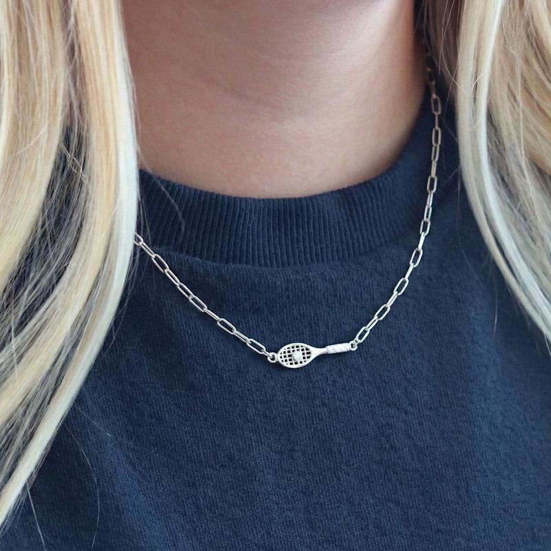 Thumbnail of Tennis Racket Necklace - Gold image