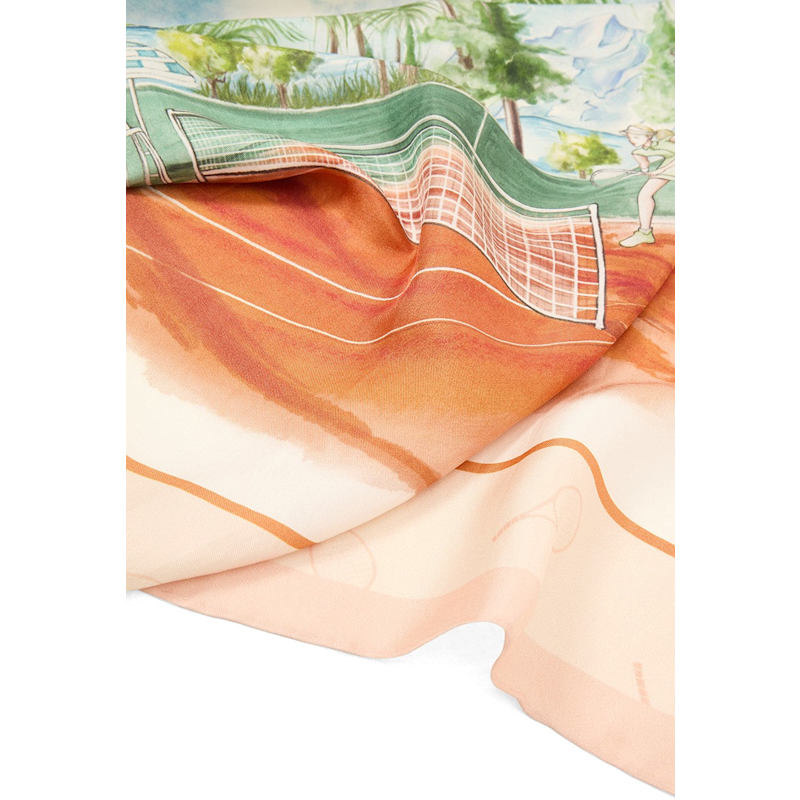 Thumbnail of Tennis Silk Scarf / Orange image