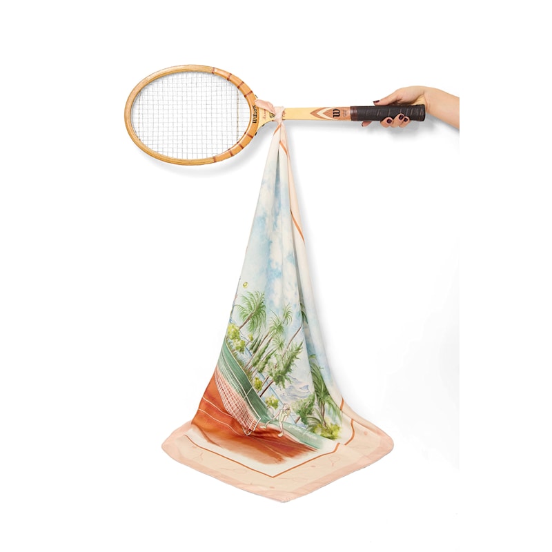 Thumbnail of Tennis Silk Scarf / Orange image
