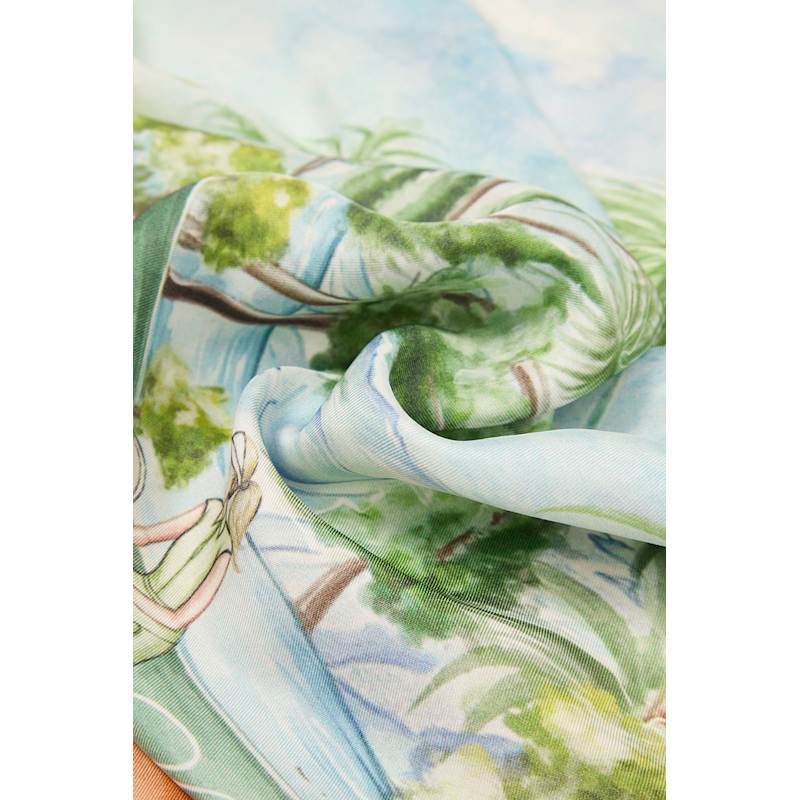 Thumbnail of Tennis Silk Scarf / Orange image