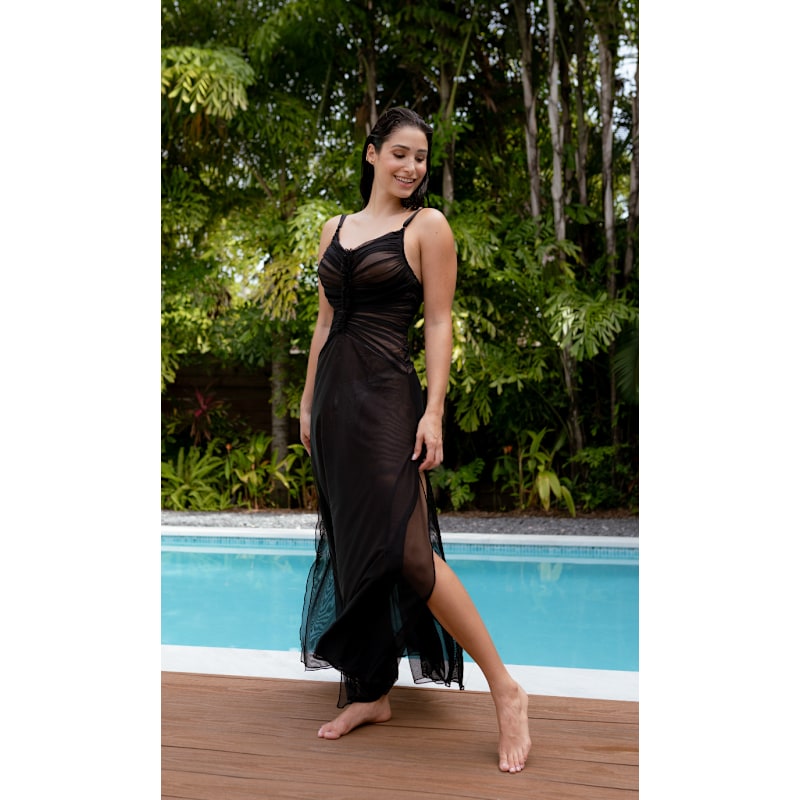 Thumbnail of Terminator Tulle Ruched Long Nightgown image