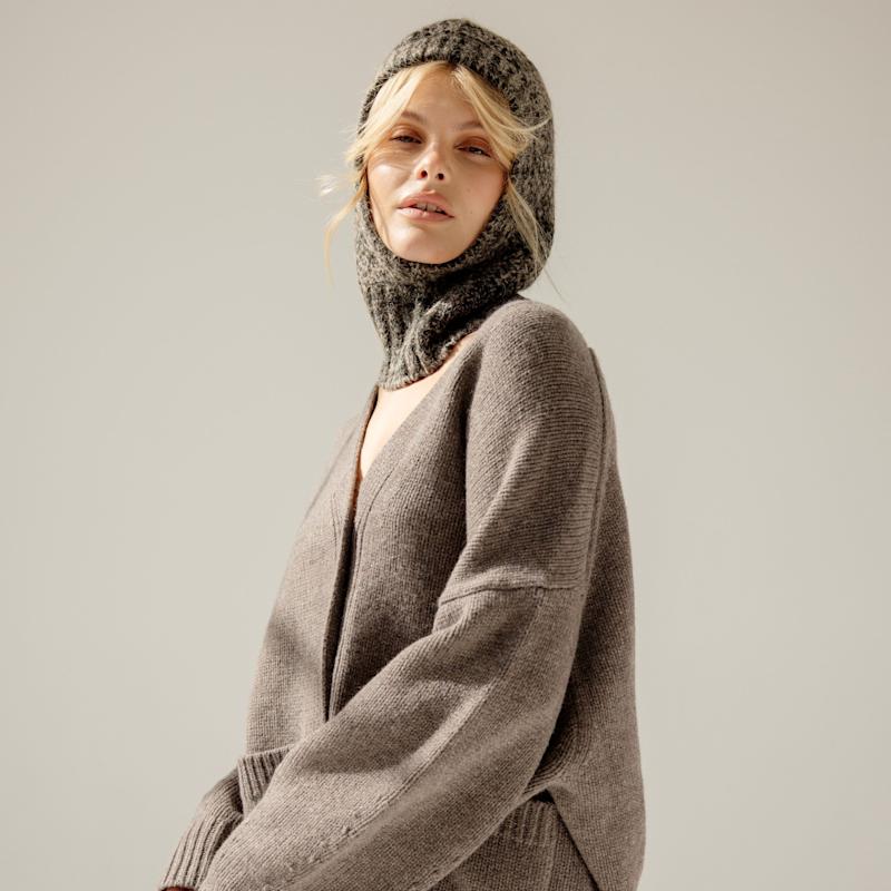 The Alpaca Balaclava Hood - Frosted Walnut Brown | Arctic Fox & Co