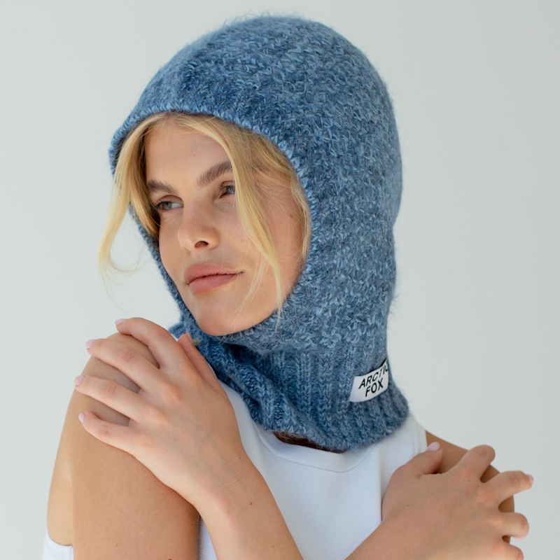 The Alpaca Balaclava Hood - Glacial Lake Blue | Arctic Fox & Co