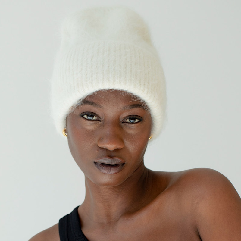 帽子 FUMIKA UCHIDA MOHAIR ALPACA BLEND BEANIE The Alpaca Beanie - Arctic White | Arctic Fox & Co. | Wolf & Badger