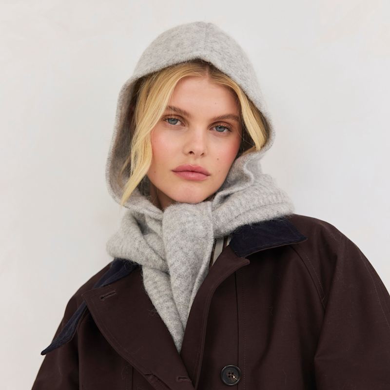 The Alpaca Hooded Scarf - Blizzard Grey | Arctic Fox & Co. | Wolf