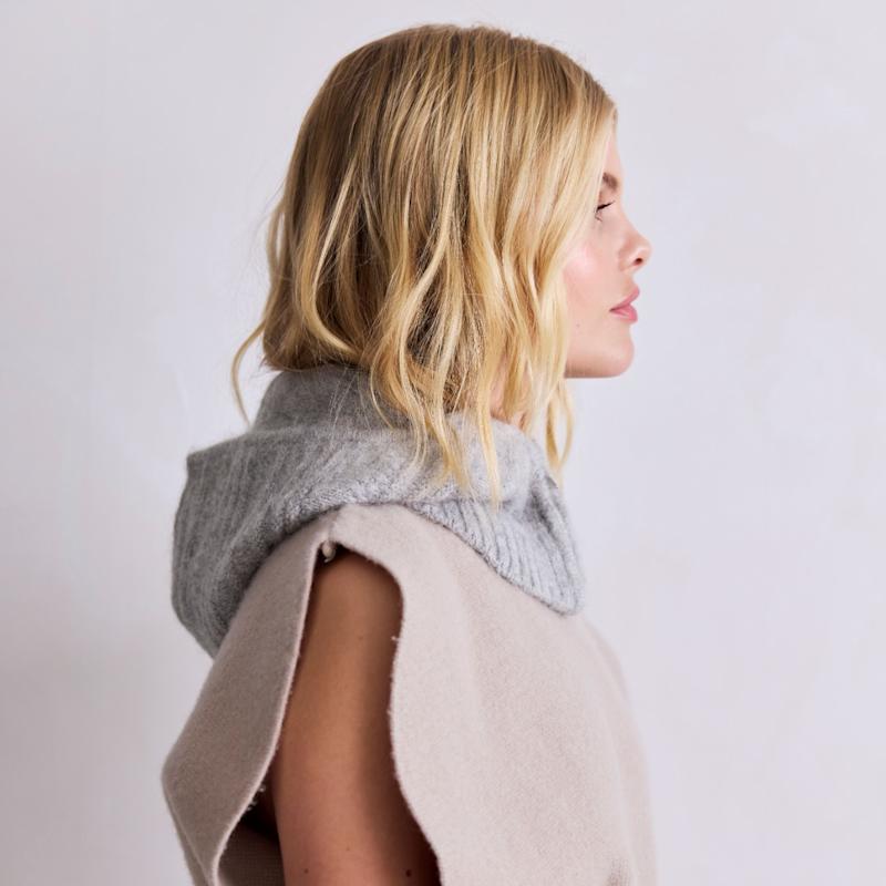 Thumbnail of The Alpaca Zip Balaclava - Blizzard Grey image
