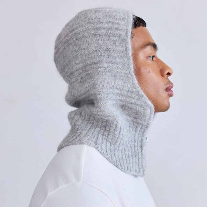 Thumbnail of The Alpaca Zip Balaclava - Blizzard Grey image