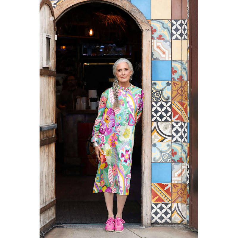 Thumbnail of The Andrea Cotton Floral Banded Collar Relaxed Shirt Dress image