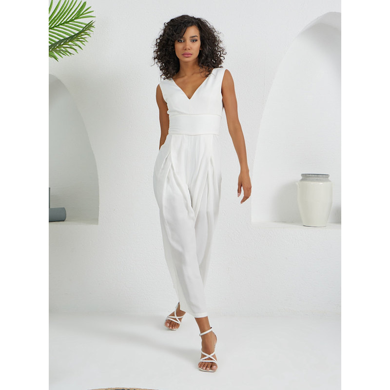 Thumbnail of The Arrow Jumpsuit - White image