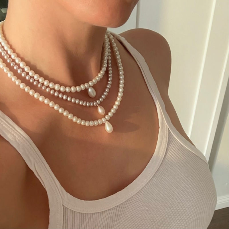 The Aura Pink Pearl Necklace | Leni James | Wolf & Badger