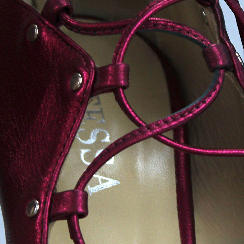Thumbnail of The Avalyn Lace Up Sandal In Raspberry image