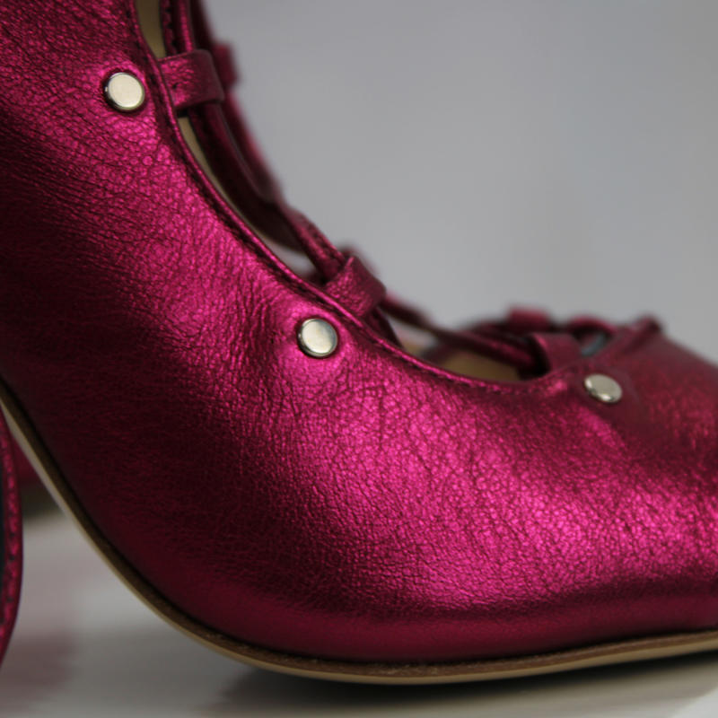 Thumbnail of The Avalyn Lace Up Sandal In Raspberry image