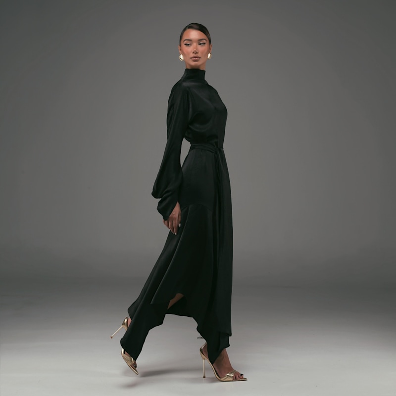 Thumbnail of The Black Nacre Draped Dress image