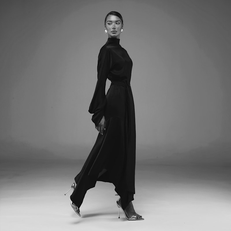Thumbnail of The Black Nacre Draped Dress image