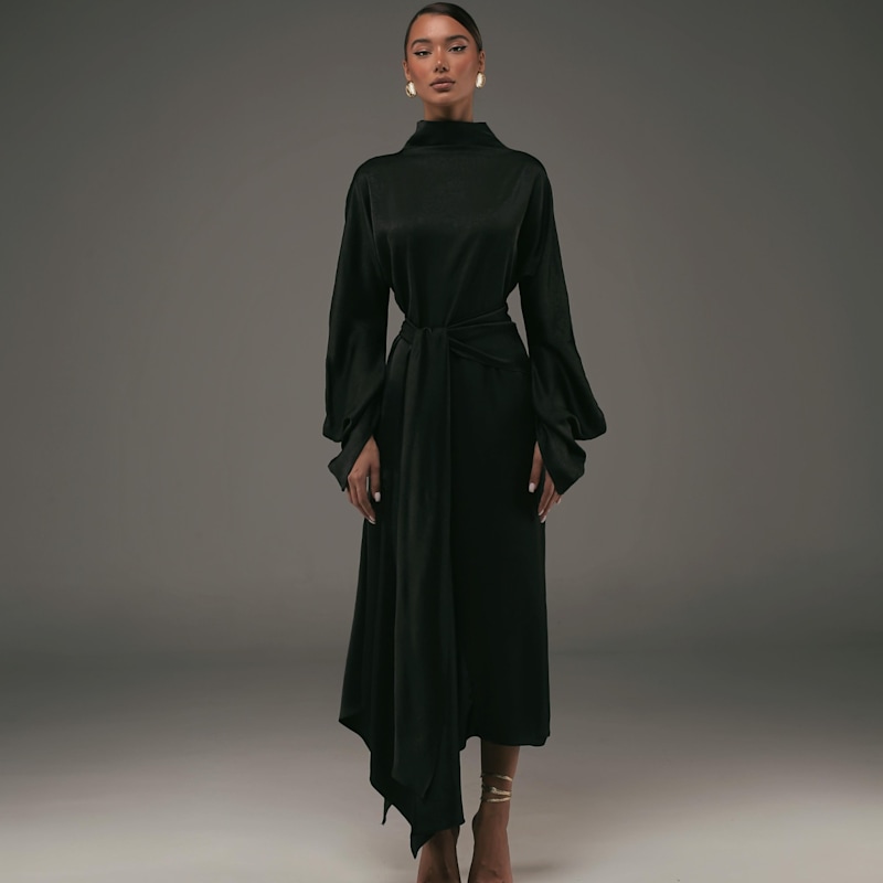Thumbnail of The Black Nacre Draped Dress image