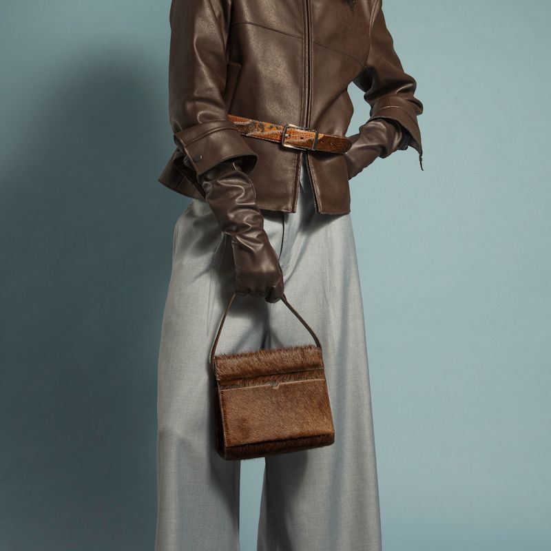 Thumbnail of The Christy Handmade Adjustable Mini Shoulder Bag -  Cow Hair image