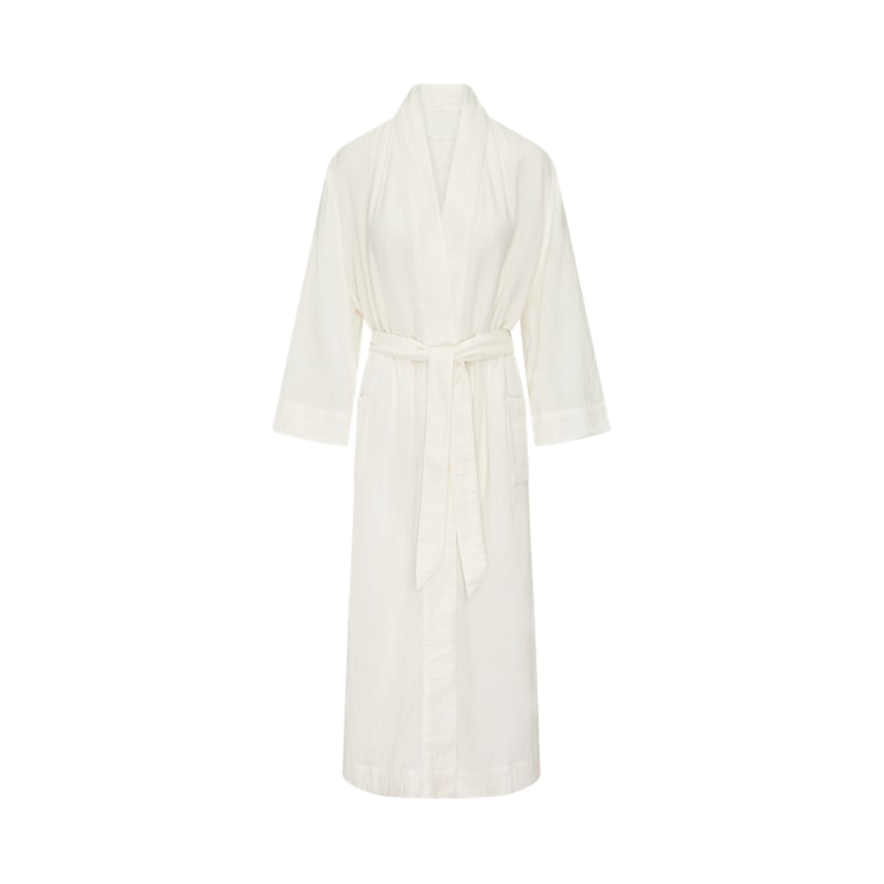 Thumbnail of The Classic Belted Robe  - Cotton White image