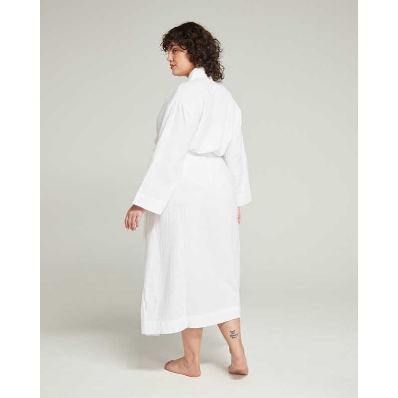Thumbnail of The Classic Belted Robe  - Cotton White image