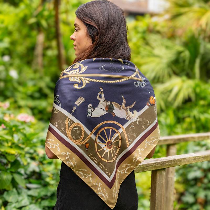 The Classic Equestrian Scarf - Midnight Blue | AcaciaZuri | Wolf